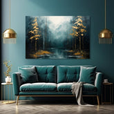 Moderný umelecký obraz Zlaté dotyky lesa - PREMIUM ART | rôzne rozmery